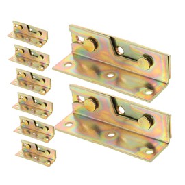 Hohopeti 8pcs Bed Hinge Latch Metal Bed Rail Fasteners Bed Rail Connecting Fittings Bed Frame Hinge Bed Hinge Mount Kit Bed Rail Brackets Heavy Duty Bed-Rail Hardware Supplies Iron Golden