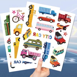 20sheet(200+patterns) Cartoon car Temporary Tattoos For Kids Boys Girls,Car Themed Birthday Party Favors, Supplies, Decorations, Fake Tattoo Stickers, School Rewards Prizes & Gifts for Boys & Girls