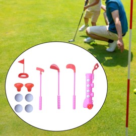 F Fityle Kids Golf Set Kids Golf Game Play Set Sports Practical Gifts Balls Toys Toy Sport Golf Club for Boys Girls 3 4 5 6 Years Old, pink