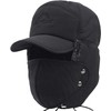 Winter 3-in-1 Bomber Hat with Face Mask, Earflap Protection, Black