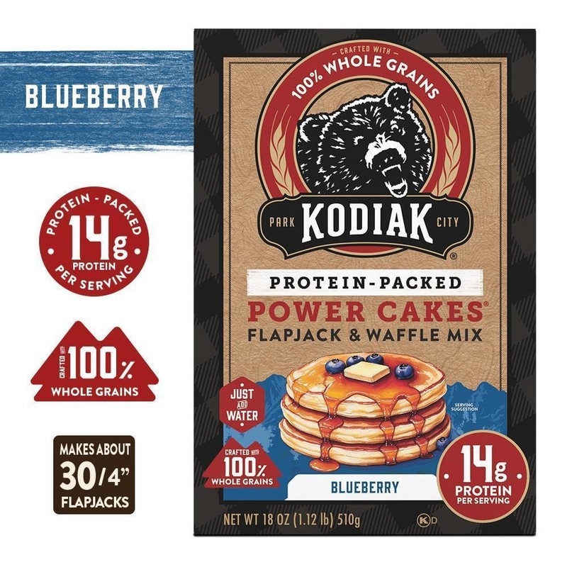 Kodiak Cakes Power Cakes, Pancake & Waffle Mix, Blueberry, High