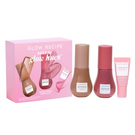 Glow Recipe Best of Glow Hues Kit - Travel Size Hue Drops Sun Glow, Full Size Dewy Flush Blush & Travel Size Glass Balm Lip Treatment (3 Count)
