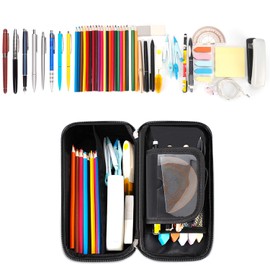 RAGZAN Pencil Case, Large Capacity Pen Case Bag Pouch Holder Stationery Desk Organizer with Zipper for School & Office Supplies(Blue)