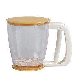 Flour Sieve Powdered Sugar Shaker Dusting Sugar Shaker 18 x 14 x 13 cm Plastic Flour Sieve Fine Mesh Flour Sieve with Top and Bottom Lid Hand Flour Sieve