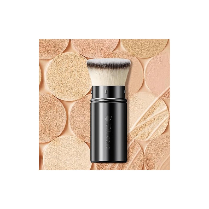 Ducare Brocha Retráctil Punta Plana Base Kabuki Tapa Maquillaje Viaje