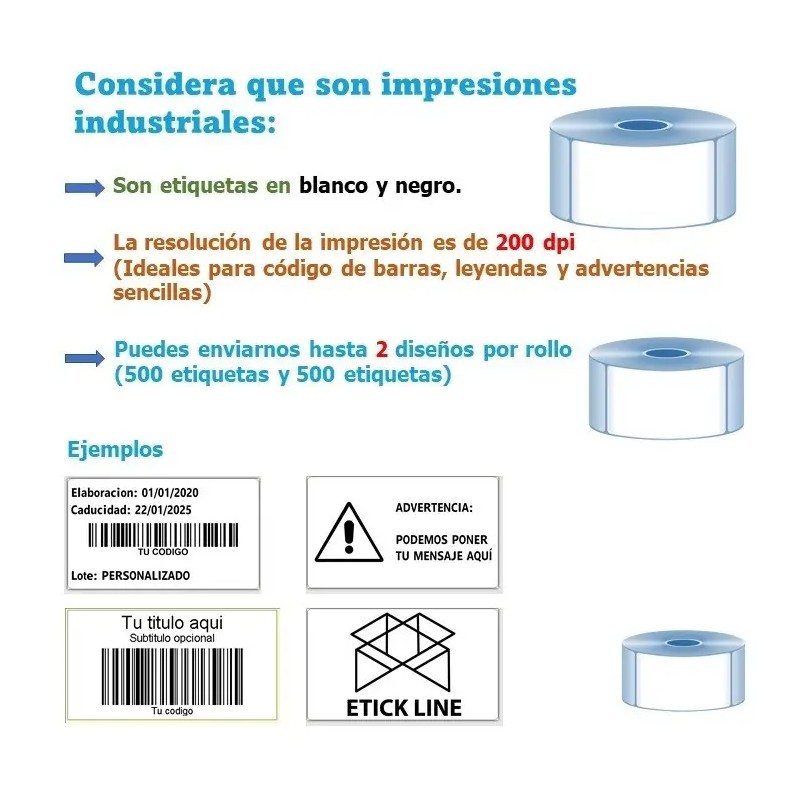 Etiquetas Impresas Personalizadas Plastificadas Industriales