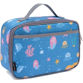 FlowFly - Lonchera para niños con aislamiento, bolsa suave, mini enfriador para volver a la escuela, kit de comida térmica para niñas, niños, sirena