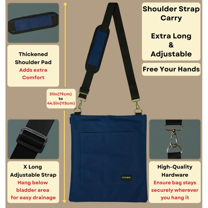 Caredgitz Catheter Bag Holder, Urine Drainage Bag Holder, w/Drain Tube