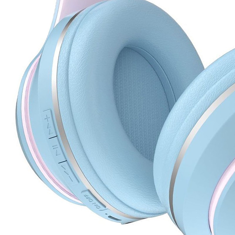 Bluetooth Headphone Heavy Bass Noise Cancelling Foldable Gradient Color Wireless