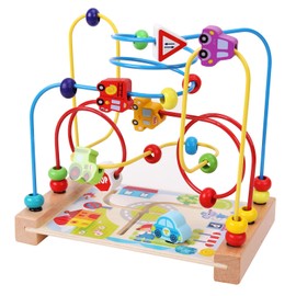 ANPEAC Wooden Pearl Maze Toy for Toddlers, Pearl Toy, Colourful Roller Coaster, Preschool Educational Toy, Birthday Gifts for Toddlers, Children, Boys, Girls