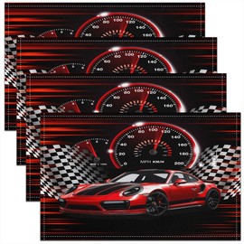 Speed Sports Car Placemats Set of 4 for Kids Red Race Car Placemat for Kitchen Dining Table Decor Indoor Outdoor 18"x12" Racing Car Table Place Mats, Decor Extreme Sports