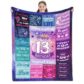 13 Year Old Girl Gifts, Gifts for 13 Year Old Girl, 13th Birthday Gifts for Girls, 13th Birthday Decorations for Girls, 13 Year Old Girl Birthday Gift Ideas, 13 Year Old Girl Blanket 60" X 80"