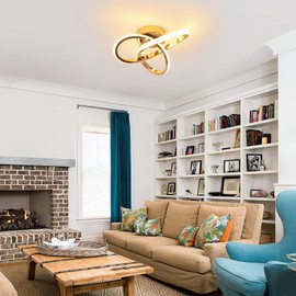 Comely LED Ceiling Light, 22 W, 2500 LM, Modern LED Ceiling Light, Gold Aluminium Ceiling Light for Bedroom, Living Room, Kitchen, Hallway, Warm White 3000 K