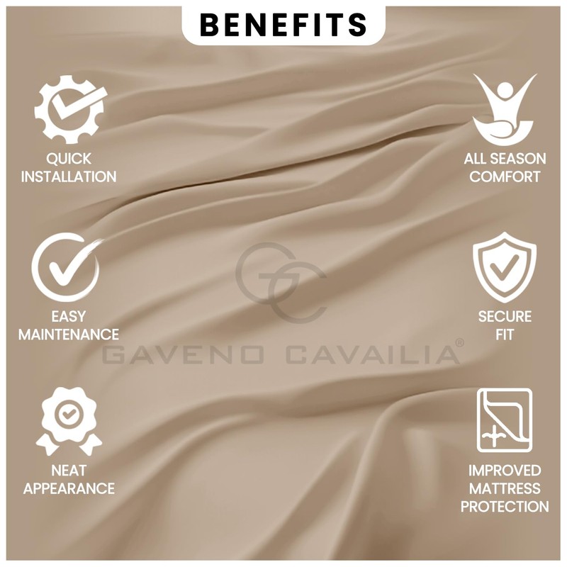 Fitted Bed Sheets King Size (150x200 cm) - Breathable Fitted