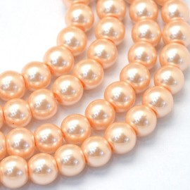 Moments of Beauty 216 Light Pink Glass Pearl Beads 4mm Bulk Jewelry Making Supplies 32" Strand