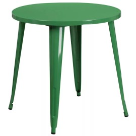 Flash Furniture Commercial Grade 30" Round Green Metal Table - CH-51090-29-GN