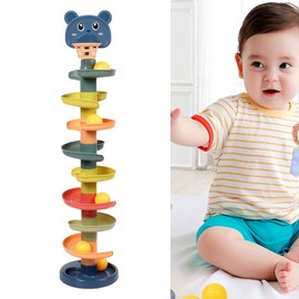 VINGVO Ball Ball Tower, Interactivo Baby Ball Drop Tower Colores Brillantes para Niños Pequeños (9 Capas con 9 Golfs Tamaño Libre)