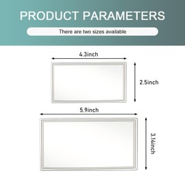 gunroil 2 PCS Car Sun Visor Self-adhesive Makeup Mirror Kit, HD Polished Mirror Shatterproof Stainless Steel Large Small Interior Rearview Mirror, Modification Accessories, for Most Cars (White)