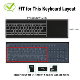 2 Pack Universal Anti-Dust Keyboard Cover Skin for 107/104 Keys Standard Desktop Keyboard Reusable Waterproof Keyboard Protector Cover-Clear