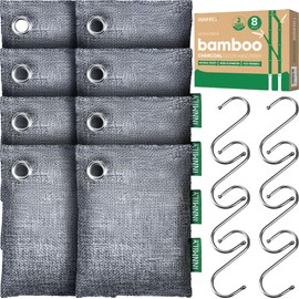 Activated Charcoal Odor Absorber, Odor Eliminator for Strong Odor,Bamboo Charcoal Air Purifying Bags for Home Car Closet Pet, Smoke Room Deodorizer (8 x 60g, For Strong Odor Absorber)