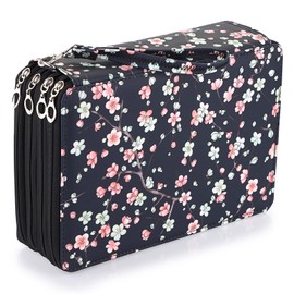 BSTKEY 200 Slots Pencil Wrap Case Pencil Holder, Colored Pencil Pouch Bag Pen Storage Organizer with Zipper for Color Pencils Stationery (Plum)