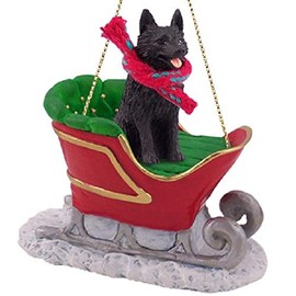 Conversation Concepts Schipperke Sleigh Ride Christmas Ornament - Delightful