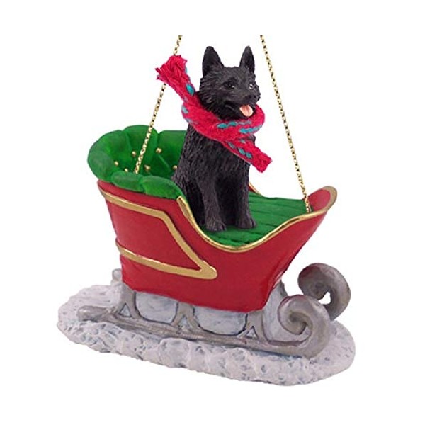 Conversation Concepts Schipperke Sleigh Ride Christmas Ornament - Delightful