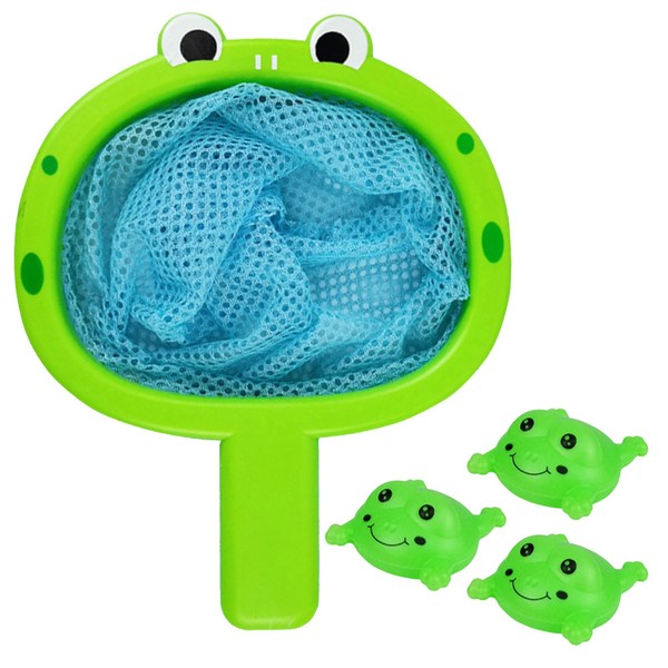 Satiskid Baby Bath Toy, Fishing Net Set with 3 Frogs