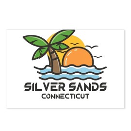 CafePress Connecticut Silver Sands State Park Postcards (Package of 8), 6"x4" Printed Note Card