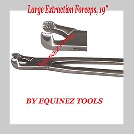 Equinez Tools 19" Large Extraction Forceps, with Pouch, Stainles Steel,Equine Dental