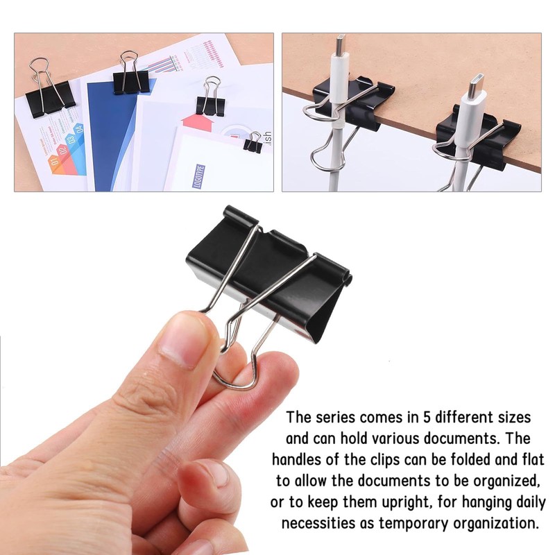 Binder Clips Assorted Sizes - Office Supplies - Bulldog Clips,