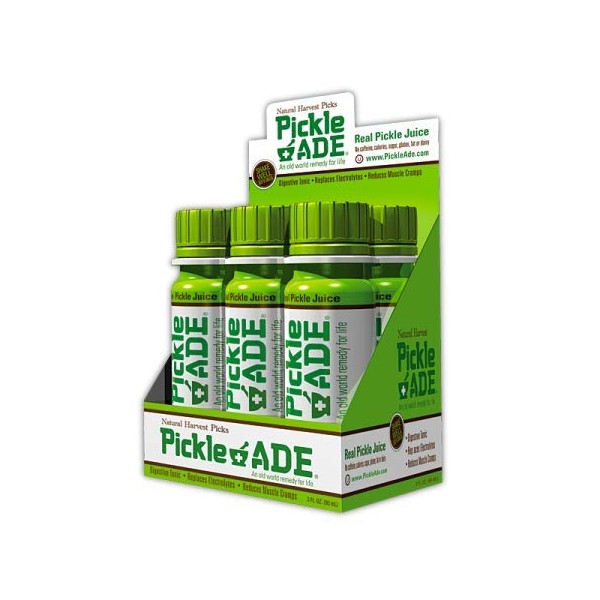PickleAde - 100% fermented pickle juice in a 3oz bottle. • Replaces Electrolytes • Reduces Muscle Cramps
