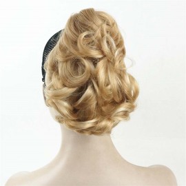 Aimole 6" Short Curly Synthetic Ponytail Clip in Claw Extensions 80g with a jaw/claw clip(24H613)