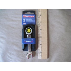 Westward 3LU28 Stubby Ratcheting Combination Wrench 12 mm 12 Pt Double End