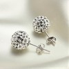 Bellitia Jewelry CZ Diamond Shamballa Stud Earrings Rhinestone Glitter Crystal