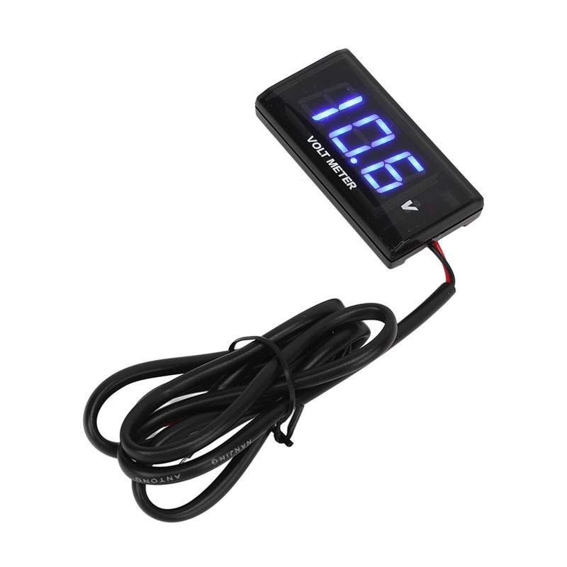 Universal LCD Motorcycle Voltmeter Ultra Thin Waterproof Voltmeter with Left