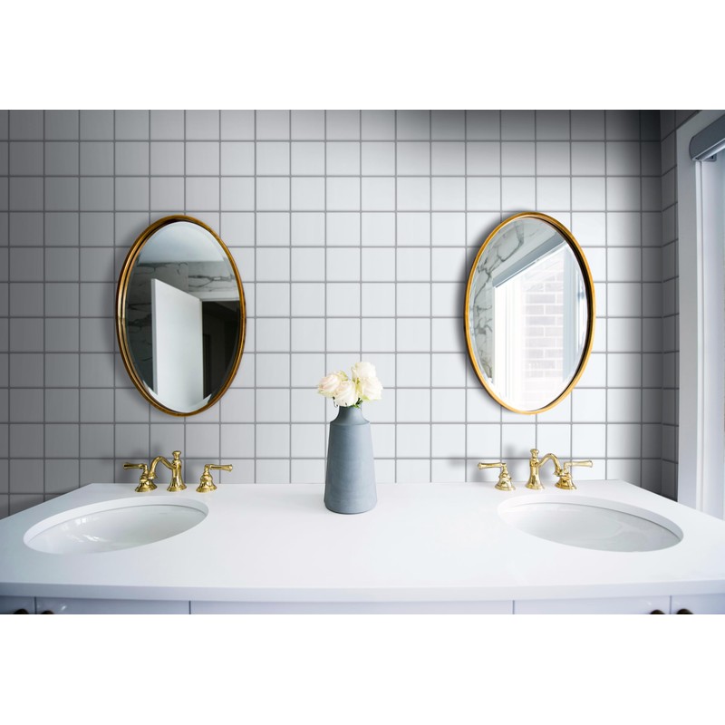 VViViD 11 Sheets Peel and Stick White Gloss Faux Ceramic