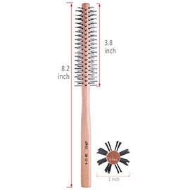 PERFEHAIR Small Round Brush for Short Hair 1 Inch Mini Quiff Roller for Women and Men Best for Thin Hair Bangs Beard Styling Lifting Curling