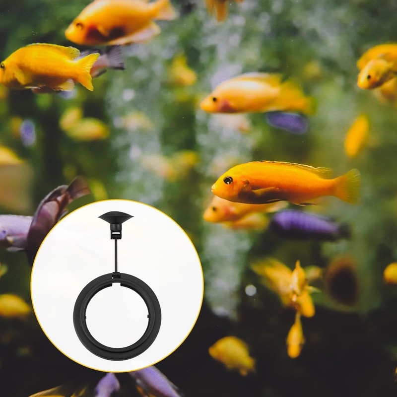 Aquarium Round Feeding Ring 1Pcs Black