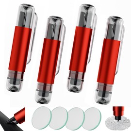 4 Pack Window Breaker Seatbelt Cutter, 2-in-1 Car Window Breaker Tool, Safe Hammer Glass Breaker and Seat Belt Cutter Underwater, Emergency Escape Tool with Test Glass for Automotive Accidents, Red