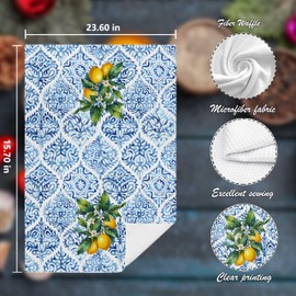 Nipil Chinoiserie Lemon Kitchen Hand Towels Decorative Set of 2 for Bathroom, Chinoiserie Lemon Kitchen Bathroom Decor and Accessories, 16x24 Inch