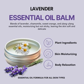 benatu Essential Oil Body Butter, Scented Massage Balm with Vitamin E, Dry Skin Care Moisturizer for Women and Men, Blends of Lavender, Chamomile, Sweet Orange, Ylang Ylang - 3.53 oz