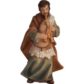 FADEDA Shepherd with Bagpipe/Height: 11 cm/Hand-Painted/Detailed Nativity Scene Figures - Christmas Table Decoration Nativity Accessories
