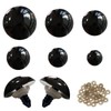 TOAOB 50pcs 16mm to 30mm Safety Eyes Black Plastic Dolls