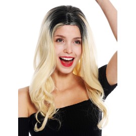 WIG ME UP - GFW2645 women's quality wig very long wavy middle parting black blonde ombre mix