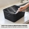 8 Pack Black Storage Baskets, Plastic Woven Organizer Baskets, Stackable