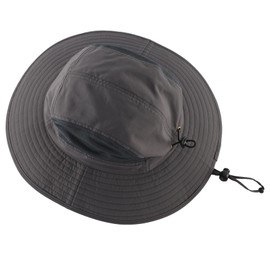Decentron Outdoor Fishing Sun Hat for Men UPF 50+ Summer Safari Hat Breathable Bucket Hat Dark Grey