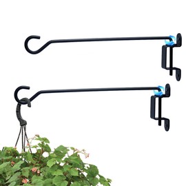MENG ZHI AO 2 PCS 16 Inch Black Swivel Plant Hangers Bracket Heay Duty Iron Hanging Bracket Outdoor Plant Hanging Hook for Bird Feeder Pots Wind Chimes Etc