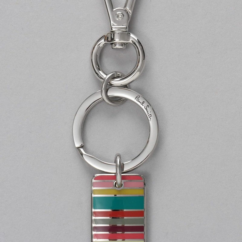 Paul Smith M1AKEYR MSTAG Men's Key Ring, Multi Stripe, 92