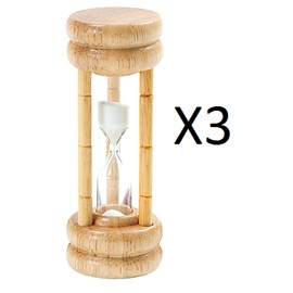 EGG TIMER 3 MINUT WD/GLS